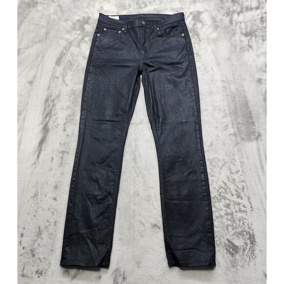 GAP Jeans Womens 29/8T TALL Black Foil Denim Vintage Slim Mid Rise Straight Leg - Picture 1 of 13